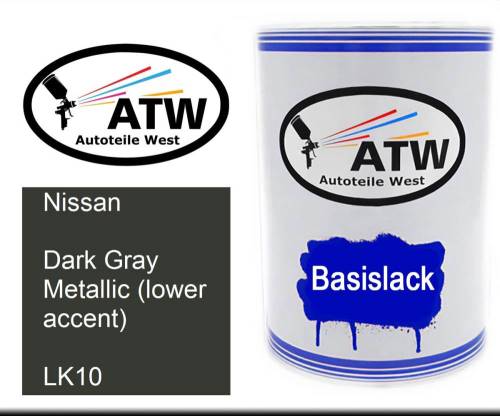 Nissan, Dark Gray Metallic (lower accent), LK10: 500ml Lackdose, von ATW Autoteile West.